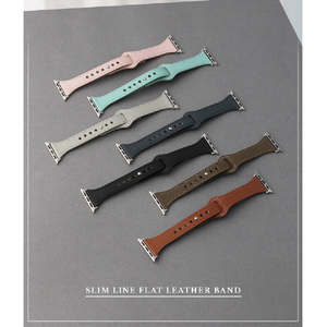 WEARPLANET Apple Watch 49/46/45/44/42mm用Slim Line フラット本革バンド スモーキーブラウン WP23209AWWM-イメージ4