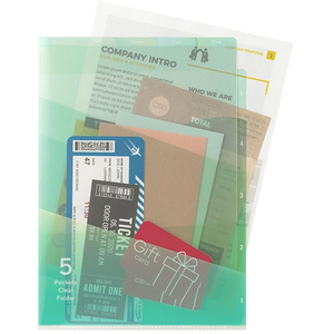 デザインフィル 5ポケットクリアホルダー A4 グラデーション 緑 FC527SU-35577006-イメージ3