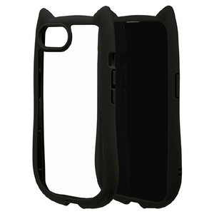 ラスタバナナ iPhone17e/16e用 猫耳ケース TPU×PC ブラック 9453IP6EHPBK-イメージ1