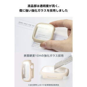 エレコム Apple Watch 46mm用フルカバーケース/TOUGH SLIM LITE/プレミアムガラス ベージュ AW-25AFCTSLBE-イメージ5
