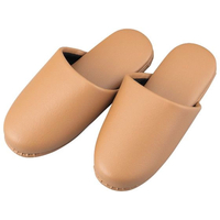 テンダイ シボナシレザー風スリッパ(子供用)ココアブラウン 5足入 FCF805J-66-0016-73