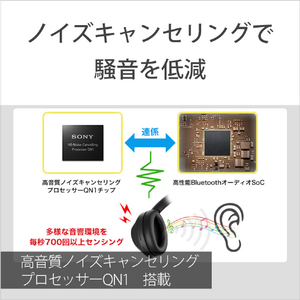 SONY ワイヤレスノイズキャンセリングステレオヘッドセット ブラック WH-1000XM4B-イメージ4