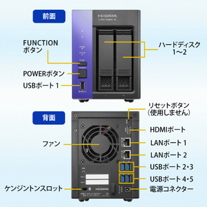 I・Oデータ Windows搭載 小規模利用法人向けNAS(4TB) HDL2-Z10ATB04-イメージ3