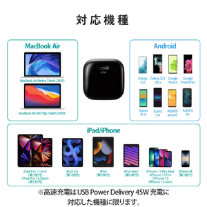 エレコム USB Power Delivery 45W AC充電器(C×1) ブラック MPA-ACCP29BK-イメージ8
