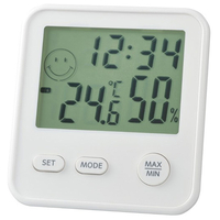 エンペックス デジタルMini温度・湿度計・時計 ホワイト TD8321