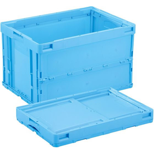 岐阜プラスチック工業 リス 薄型折りコン 蓋なし 50L ブルー FCE680V-CB-S51NRT B-イメージ2