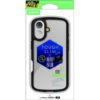 エレコム iPhone 17用TOUGH SLIM LITE ケース フレームカラー 極限 メタルステッカー付 ブラック PM-A25ATSLFCKBK