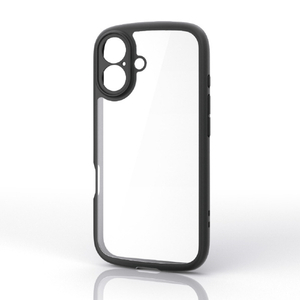 エレコム iPhone 17用TOUGH SLIM LITE ケース フレームカラー 極限 メタルステッカー付 ブラック PM-A25ATSLFCKBK-イメージ2