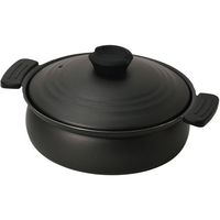 パール金属 軽量 IH対応土鍋風卓上鍋 20cm ブラック FCE336V-HC-464