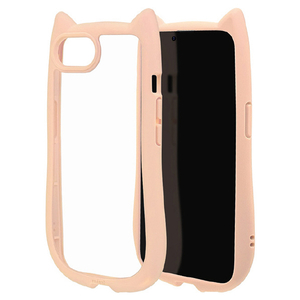 ラスタバナナ iPhone17e/16e用 猫耳ケース TPU×PC スモーキーピンク 9454IP6EHPSPK-イメージ1