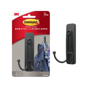 3M コマンドフック ワイヤーダブルフック マットブラック FC778SY-CMD-WM-イメージ1