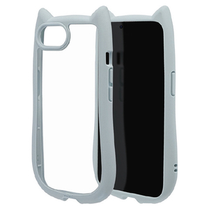 ラスタバナナ iPhone17e/16e用 猫耳ケース TPU×PC スモーキーブルー 9455IP6EHPSBL-イメージ1