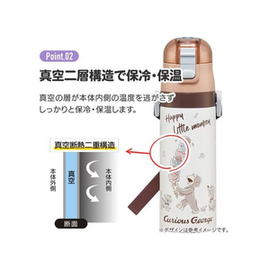 スケーター 超軽量2WAYステンレスボトル おさるのジョージ25 FC344YP-SKDC4-イメージ3