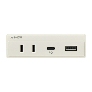 エルパ 家具用コンセントUSB AC1個口+Type-A 1ポート+Type-C 1ポート ホワイト FO-UC123(W)-イメージ4