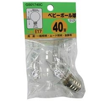 ヤザワ G50形・E17口金 電球形蛍光灯 クリア色 40Wベビーボール球タイプ 1個入り G501740C