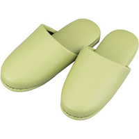 テンダイ シボナシレザー風スリッパ(子供用)ライトグリーン 5足入 FCF807J-66-0016-75