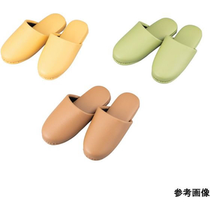 テンダイ シボナシレザー風スリッパ(子供用)ライトグリーン 5足入 FCF807J-66-0016-75-イメージ2