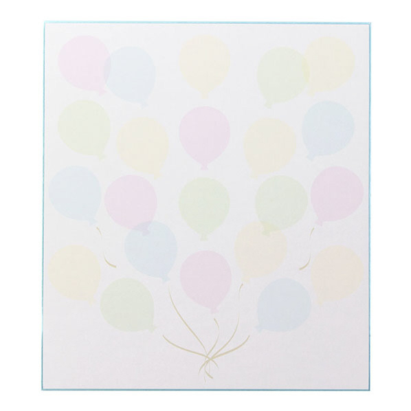 エディオンネットショップ デザインフィル ｶﾗ ｼｷｼｼ ﾙﾂｷﾊﾝﾄｳﾒｲﾌｳｾﾝｶﾞﾗ カラー色紙 寄せ書きシール16枚付 半透明 風船柄