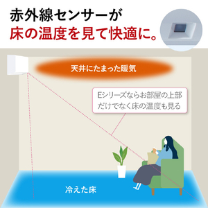 三菱 「工事代金別」 8畳向け 冷暖房エアコン e angle select 霧ヶ峰 GEシリーズ MSZ-E2525E5-Wｾｯﾄ-イメージ5