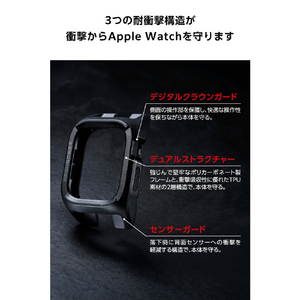 エレコム Apple Watch 46mm用バンパーケース/ZEROSHOCK ブラック AW-25AFCZEROBK-イメージ5