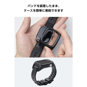 エレコム Apple Watch 46mm用バンパーケース/ZEROSHOCK ブラック AW-25AFCZEROBK-イメージ8
