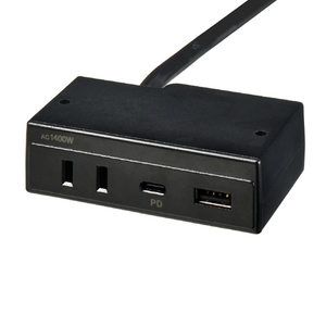 エルパ 家具用コンセントUSB AC1個口+Type-A 1ポート+Type-C 1ポート ブラック FO-UC123(BK)-イメージ1