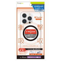 トリニティ iPhone 15 Pro用[Turtle] MagSafe対応 ハイブリッドクリアケース ブラックリング TR-IP23M3-TTMS-CLBK