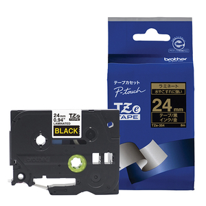 ブラザー ラミネートテープ(金文字/黒/24mm幅) ピータッチ TZE-354 ブラザー ラミネートテープ(金文字/黒/24mm幅) ピータッチ TZE-354