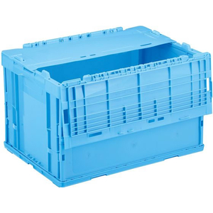 岐阜プラスチック工業 リス 薄型折りコン 蓋あり 50L ブルー FCE682V-ｳｪｯﾄﾚｽ50T-イメージ2