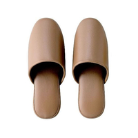 テンダイ シボナシレザー風スリッパ ココアブラウン M 1パック(5足組入) FCF848J-66-0037-15