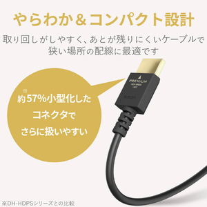 エレコム PREMIUM HDMIケーブル(やわらかタイプ)(2．0m) DH-HDP14EY20BK-イメージ3