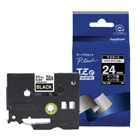 ブラザー ラミネートテープ(白文字/黒/24mm幅) ピータッチ TZE-355
