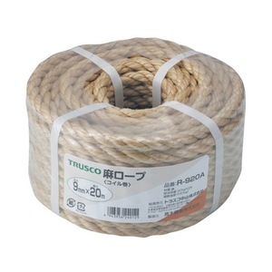 トラスコ中山 麻ロープ 3つ打 線径9mm×長さ20m FC245GT-5113342-イメージ1