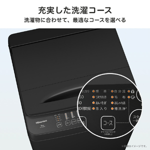 ハイセンス 全自動洗濯機 e angle select ブラック HW-T60E5K-イメージ4
