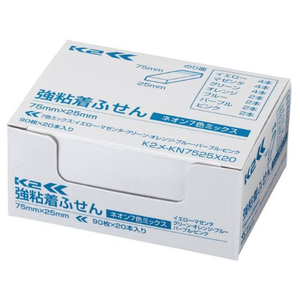 コクヨ 強粘着ふせん〈K2〉 75×25 7色ミックス ネオン20冊 F028564-K2ﾒ-KN7525X20-イメージ9