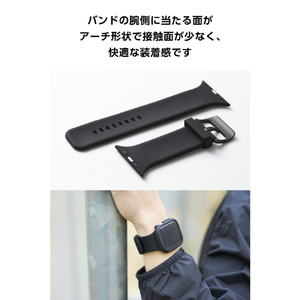 エレコム Apple Watch用シリコンバンド TOUGH SLIM ブラック AW-25BBDTSBK-イメージ6