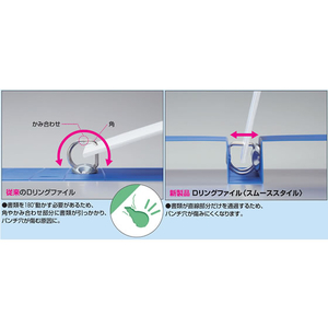 コクヨ Dリングファイル[スムーススタイル] A4タテとじ厚70mmオフホワイト FC92086-ﾌ-UDS470W-イメージ4