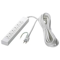 BUFFALO 3ピン式電源タップ(6個口・2m) ホワイト BSTAPST3620WH