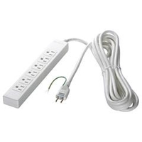 BUFFALO 3ピン式電源タップ(6個口・2m) ホワイト BSTAPST3620WH
