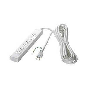 BUFFALO 3ピン式電源タップ(6個口・2m) ホワイト BSTAPST3620WH-イメージ1