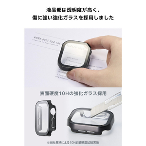 エレコム Apple Watch 42mm用フルカバーケース/プレミアムガラス/高透明/防水 ブラック AW-25BFCGEBK-イメージ5