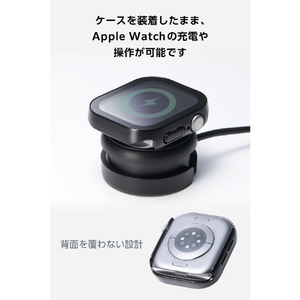 エレコム Apple Watch 42mm用フルカバーケース/プレミアムガラス/高透明/防水 ブラック AW-25BFCGEBK-イメージ7