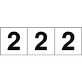 トラスコ中山 TRUSCO 数字ステッカー 50×50 「2」 白地／黒文字 3枚入 3枚粘着シール5050数字｢2｣ FC259GC-4388941