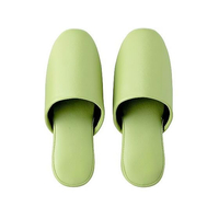 テンダイ シボナシレザー風スリッパ ライトグリーン M 1パック(5足組入) FCF851J-66-0037-18