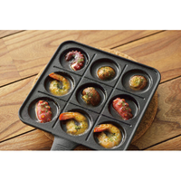 パール金属 HB6216ｽﾌﾟﾗｳﾄﾀｺﾔｷﾌﾟﾚ-ﾄ9ｹﾂ スプラウト 鉄鋳物製たこ焼き