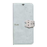 NATURAL design AQUOS Wish4(SH-52E/A402SH)用カード入れ・スタンド機能付手帳型ケース NewCocotte ブルーグレー AQW4-COT09