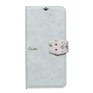 NATURAL design AQUOS Wish4(SH-52E/A402SH)用カード入れ・スタンド機能付手帳型ケース NewCocotte ブルーグレー AQW4-COT09-イメージ1