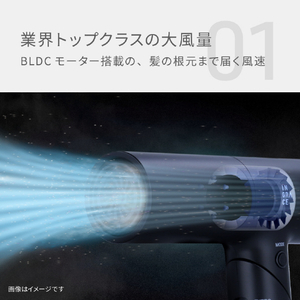 MUK INGRACE Velena(イングレイス ヴェレナ)ヘアドライヤー ブラック MBD002A-K-イメージ5