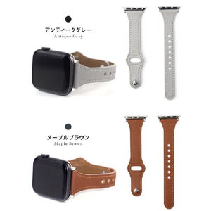 WEARPLANET Apple Watch 42/41/40/38mm用Slim Line フラット本革バンド スモーキーブラウン WP23216AWWM-イメージ11