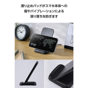 エレコム Qi規格(EPP)対応ワイヤレス充電器(12W・スタンド) ブラック W-QS11BK-イメージ7